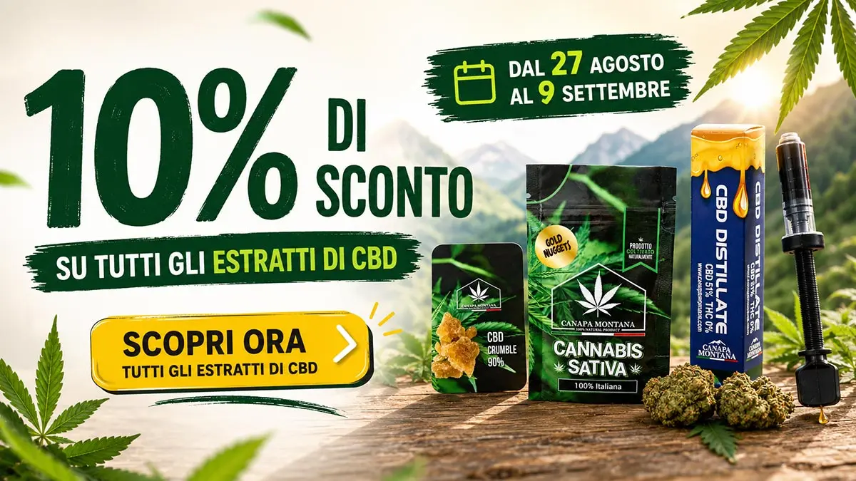 Promo del 10% di sonto su tutti gli estratti